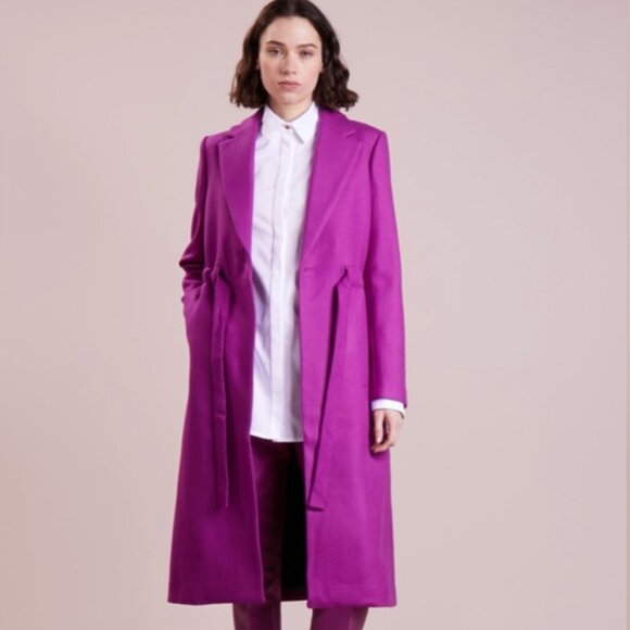 J.Crew Tie-waist topcoat trench in double-serge wool Coat G8009 Size 8 - Picture 2 of 15